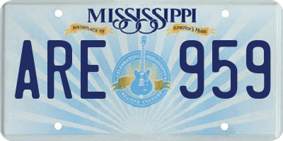 MS license plate ARE959