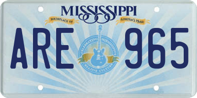 MS license plate ARE965