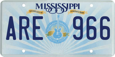 MS license plate ARE966