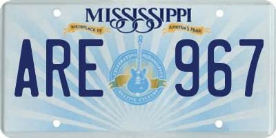 MS license plate ARE967