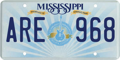 MS license plate ARE968