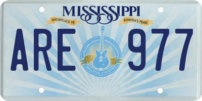 MS license plate ARE977