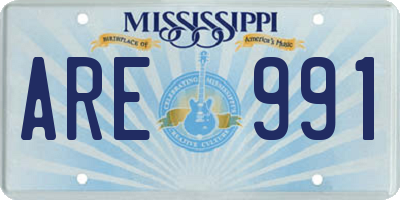 MS license plate ARE991