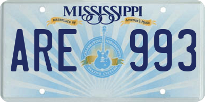MS license plate ARE993