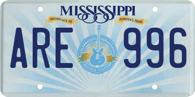 MS license plate ARE996