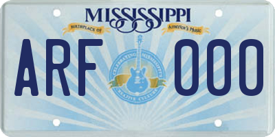 MS license plate ARF000