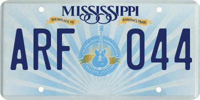 MS license plate ARF044