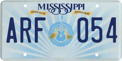 MS license plate ARF054