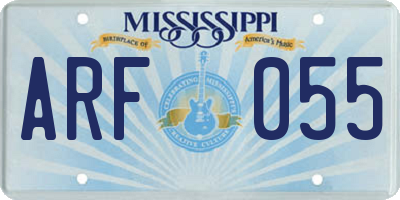 MS license plate ARF055