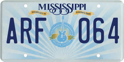 MS license plate ARF064