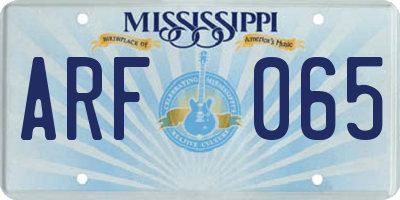 MS license plate ARF065