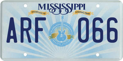 MS license plate ARF066