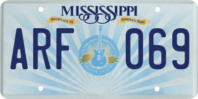MS license plate ARF069