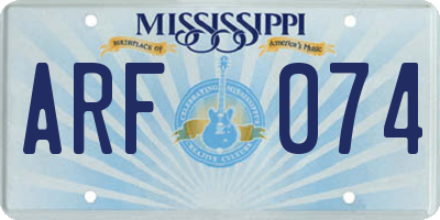 MS license plate ARF074