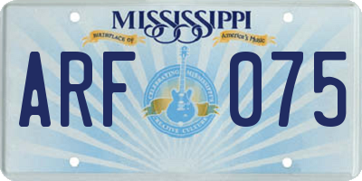 MS license plate ARF075