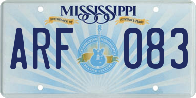 MS license plate ARF083