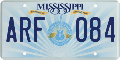MS license plate ARF084