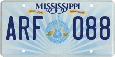 MS license plate ARF088