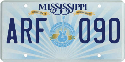 MS license plate ARF090