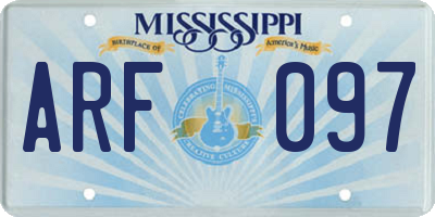 MS license plate ARF097