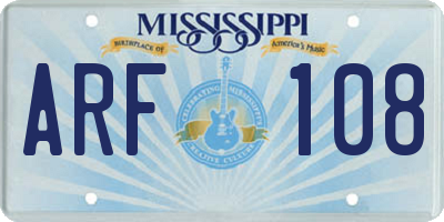 MS license plate ARF108