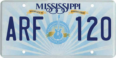 MS license plate ARF120