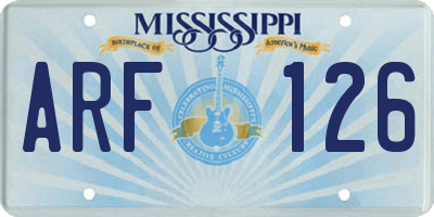 MS license plate ARF126