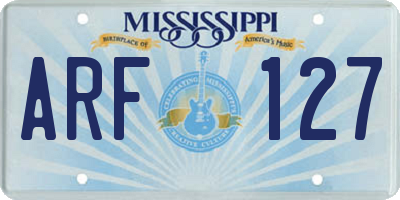 MS license plate ARF127