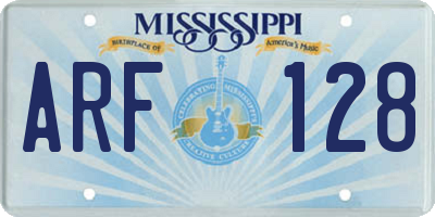 MS license plate ARF128