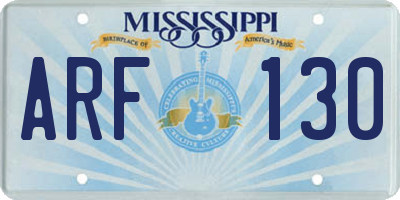 MS license plate ARF130