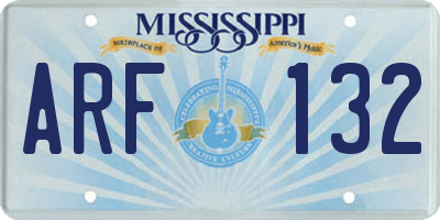 MS license plate ARF132