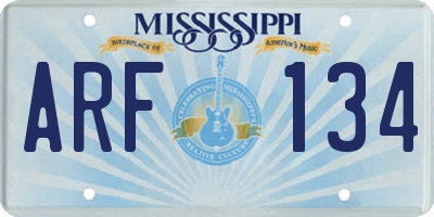 MS license plate ARF134