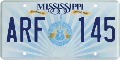 MS license plate ARF145