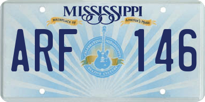 MS license plate ARF146