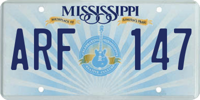 MS license plate ARF147