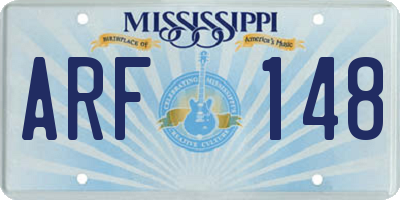MS license plate ARF148