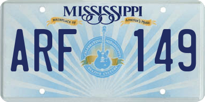 MS license plate ARF149