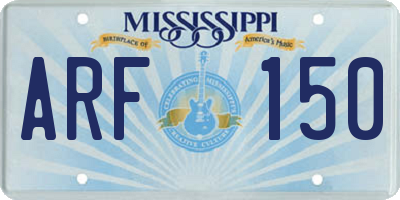 MS license plate ARF150