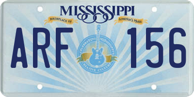 MS license plate ARF156