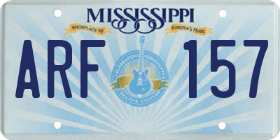 MS license plate ARF157