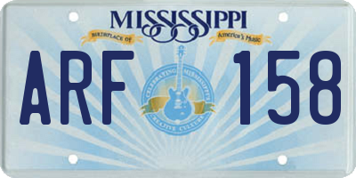 MS license plate ARF158