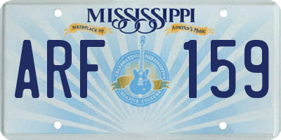 MS license plate ARF159