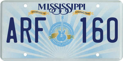 MS license plate ARF160