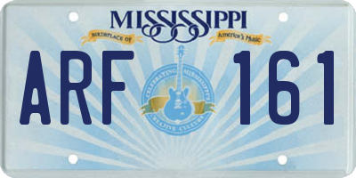 MS license plate ARF161