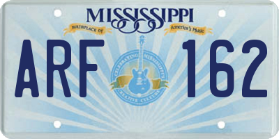 MS license plate ARF162