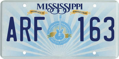 MS license plate ARF163