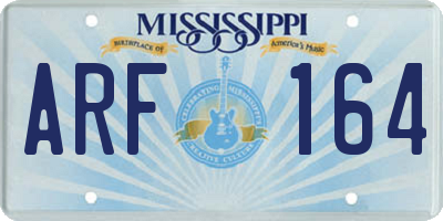 MS license plate ARF164