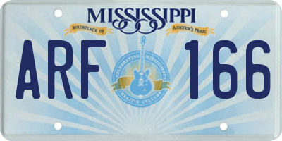 MS license plate ARF166