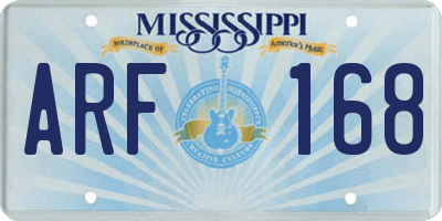 MS license plate ARF168