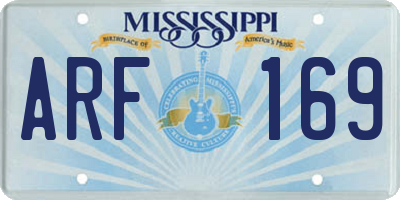 MS license plate ARF169